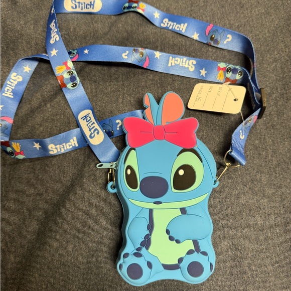 Stitch Crossbody Bag with Pink Bow - Picture 2 of 5